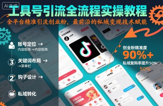 工具号引流全流程保姆级实操教程，全平台精准引流创业粉，最前沿的私域变现技术赋能-知行阁轻创网-分享网络赚钱项目-全网首发副业项目实操平台-副业创业项目网