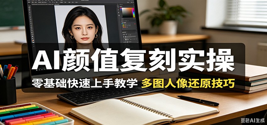 AI颜值复刻实操，零基础快速上手教学，多图人像还原技巧-知行阁轻创网-分享网络赚钱项目-全网首发副业项目实操平台-副业创业项目网