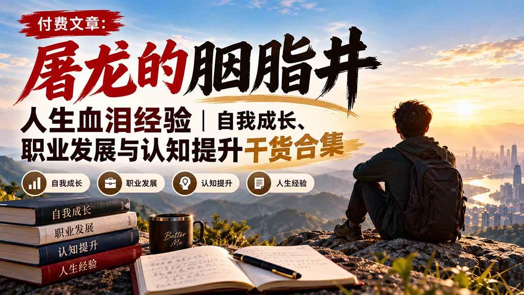 （20943期）付费文章：屠龙的胭脂井人生血泪经验｜自我成长、职业发展与认知提升干货合集-知行阁轻创网-分享网络赚钱项目-全网首发副业项目实操平台-副业创业项目网