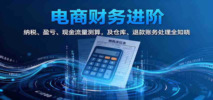 电商财务进阶：纳税、盈亏、现金流量测算，及仓库、退款账务处理全知晓-知行阁轻创网-分享网络赚钱项目-全网首发副业项目实操平台-副业创业项目网