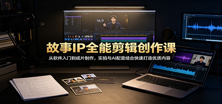 故事IP全能剪辑创作课:从软件入门到成片制作,实拍与AI配音结合快速打造优质内容-知行阁轻创网-分享网络赚钱项目-全网首发副业项目实操平台-副业创业项目网