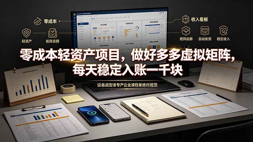 （19522期）零成本轻资产项目，做好多多虚拟矩阵，每天稳定入账一千块-知行阁轻创网-分享网络赚钱项目-全网首发副业项目实操平台-副业创业项目网