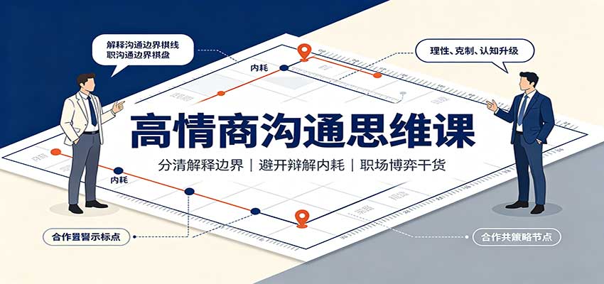 高情商沟通思维课：分清解释边界，避开辩解内耗，职场博弈干货-知行阁轻创网-分享网络赚钱项目-全网首发副业项目实操平台-副业创业项目网