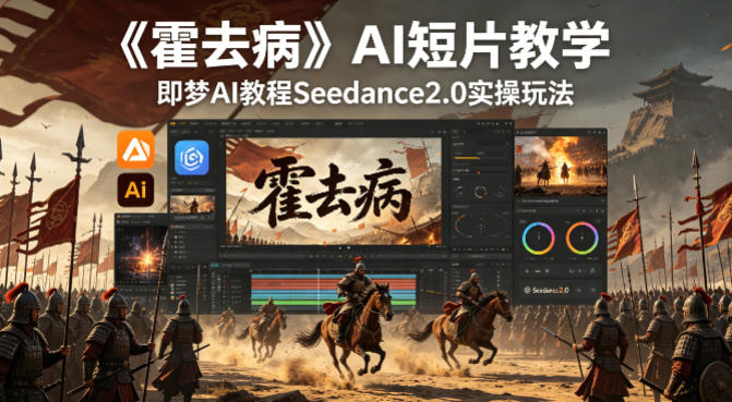 《霍去病》AI短片教学，即梦AI教程Seedance2.0实操玩法-知行阁轻创网-分享网络赚钱项目-全网首发副业项目实操平台-副业创业项目网