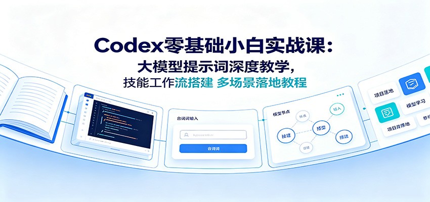 Codex零基础小白实战课：大模型提示词深度教学，技能工作流搭建多场景落地教程-知行阁轻创网-分享网络赚钱项目-全网首发副业项目实操平台-副业创业项目网