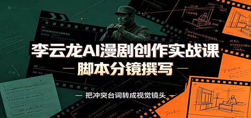 李云龙AI漫剧创作实战课：角色人设还原，脚本分镜撰写，AI漫剧成片完整制作教学-知行阁轻创网-分享网络赚钱项目-全网首发副业项目实操平台-副业创业项目网
