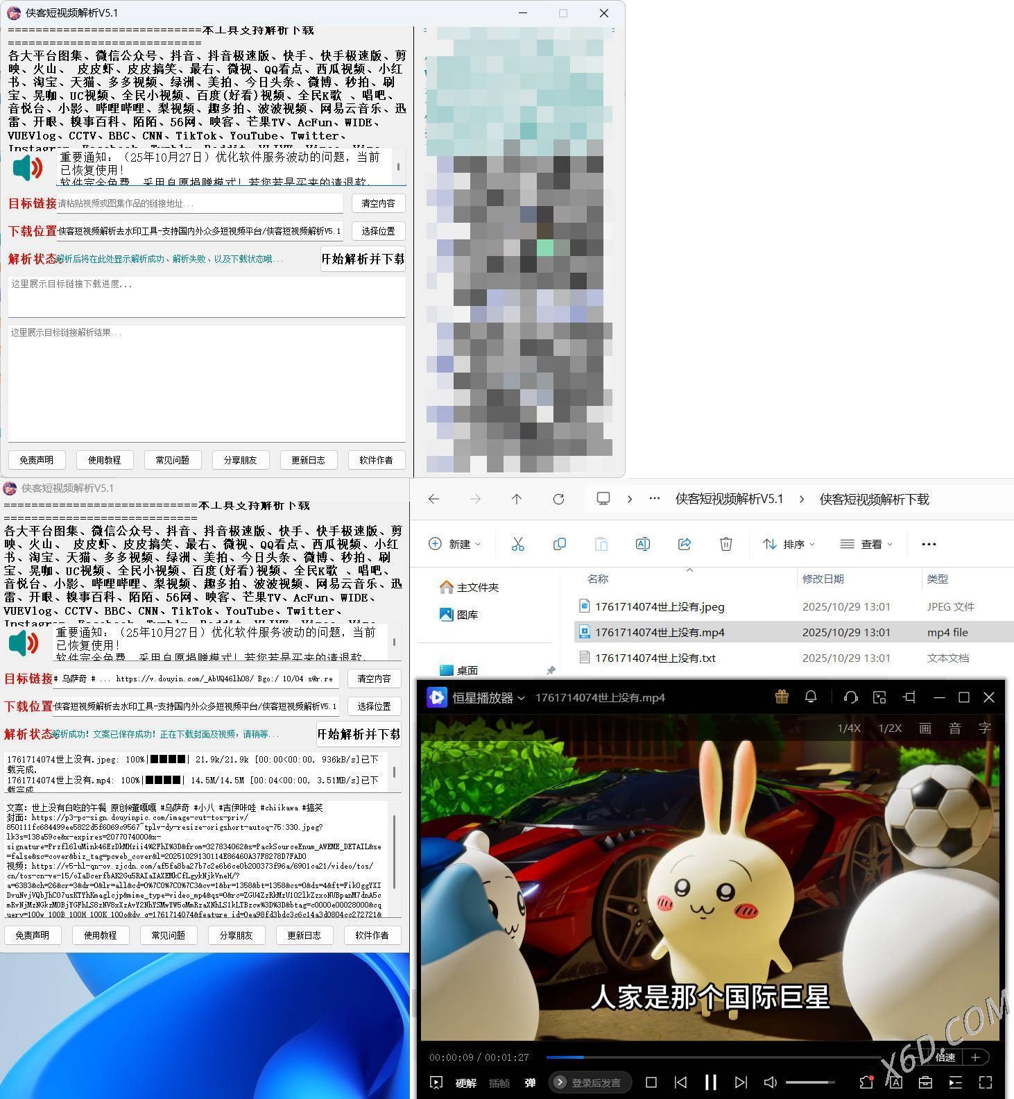侠客多平台短视频解析去水印工具 V5.1-知行阁轻创网-分享网络赚钱项目-全网首发副业项目实操平台-副业创业项目网