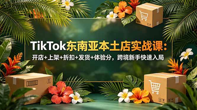 （18984期）TikTok东南亚本土店实战课：开店+上架+折扣+发货+体验分，跨境新手快速入局-知行阁轻创网-分享网络赚钱项目-全网首发副业项目实操平台-副业创业项目网