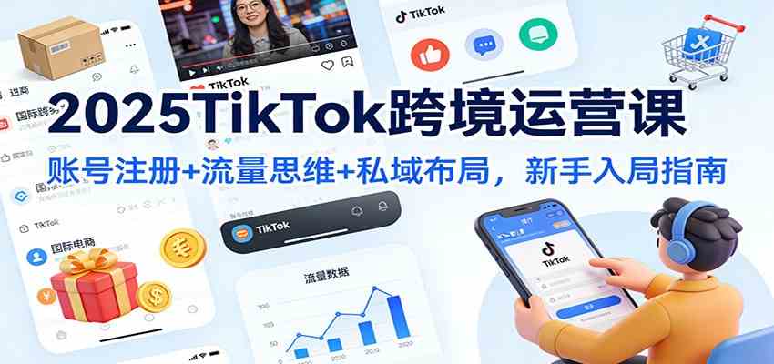 2025TikTok跨境运营课:账号注册+流量思维+私域布局,新手入局指南 2025TikTok跨境运营课:账号注册+流量思维+私域布局,新手入局指南