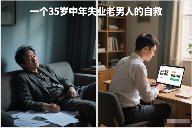 付费文章：一个35岁中年失业老男人的自救-知行阁轻创网-分享网络赚钱项目-全网首发副业项目实操平台-副业创业项目网