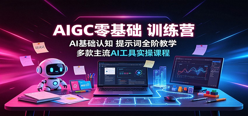 AIGC零基础训练营：AI基础认知，提示词全阶教学，多款主流AI工具实操课程-知行阁轻创网-分享网络赚钱项目-全网首发副业项目实操平台-副业创业项目网