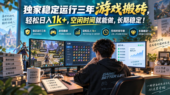 三款AI自动化游戏副业，日入千元，可批量矩阵操作适合新手小白！-知行阁轻创网-分享网络赚钱项目-全网首发副业项目实操平台-副业创业项目网