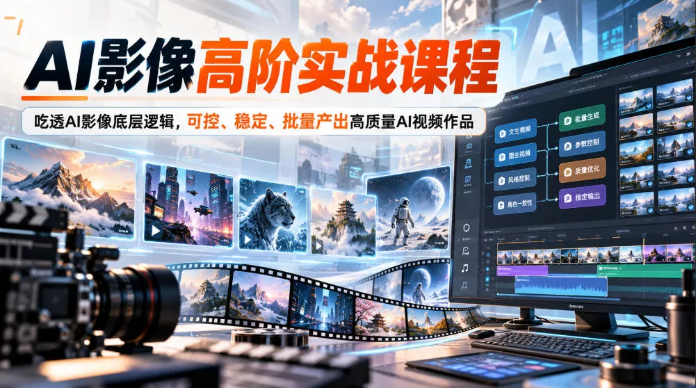 AI影像高阶实战课程,吃透AI影像底层逻辑,可控、稳定、批量产出高质量AI视频作品-知行阁轻创网-分享网络赚钱项目-全网首发副业项目实操平台-副业创业项目网