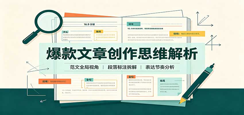 爆款文章创作思维解析：全局视角拆解范文，梳理行文逻辑，搭配真实拆文实操案例-知行阁轻创网-分享网络赚钱项目-全网首发副业项目实操平台-副业创业项目网
