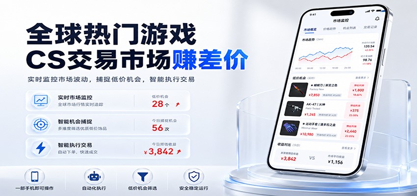 全球热门游戏CS交易市场赚差价，一个账号一部手机即可稳定运行，月入过万-知行阁轻创网-分享网络赚钱项目-全网首发副业项目实操平台-副业创业项目网