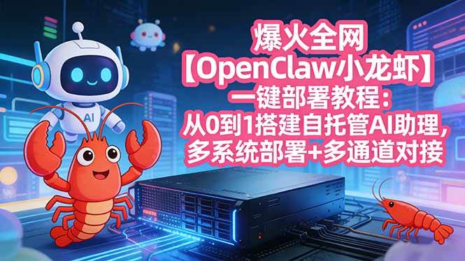 （17612期）爆火全网【OpenClaw 小龙虾】一键部署教程：从0到1搭建自托管AI助理，多系统部署+多通道对接-知行阁轻创网-分享网络赚钱项目-全网首发副业项目实操平台-副业创业项目网
