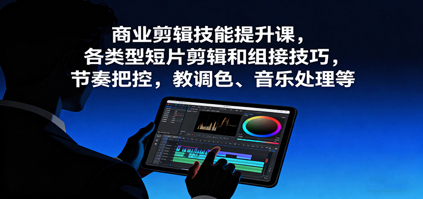 商业剪辑技能提升课，各类型短片剪辑和组接技巧，节奏把控，教调色、音乐处理等-知行阁轻创网-分享网络赚钱项目-全网首发副业项目实操平台-副业创业项目网