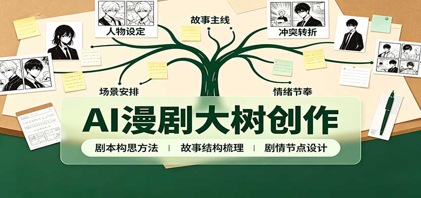 AI漫剧大树创作:剧本构思课程讲解,软件插件配置,配套工具资料完整梳理-知行阁轻创网-分享网络赚钱项目-全网首发副业项目实操平台-副业创业项目网