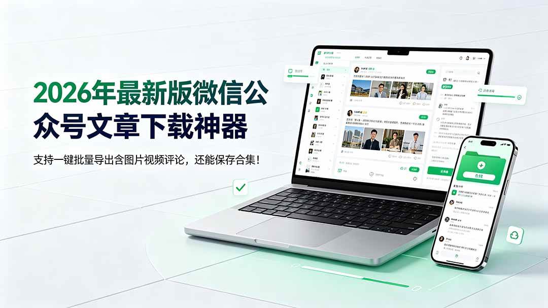 （19486期）2026年最新版微信公众号文章下载神器，支持一键批量导出含图片视频评论，还能保存合集！-知行阁轻创网-分享网络赚钱项目-全网首发副业项目实操平台-副业创业项目网