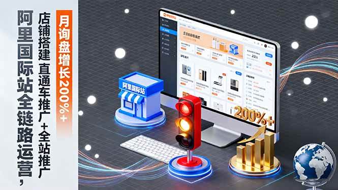 （16311期）阿里国际站全链路运营，店铺搭建+直通车推广+全站推广，月询盘增长200%+-知行阁轻创网-分享网络赚钱项目-全网首发副业项目实操平台-副业创业项目网