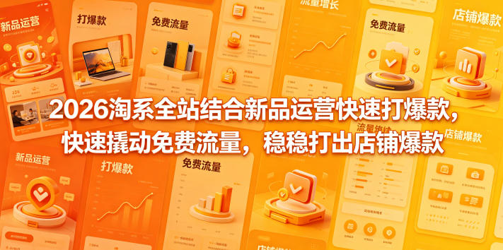 2026淘系全站结合新品运营快速打爆款，快速撬动免费流量，稳稳打出店铺爆款（更新5月12日）-知行阁轻创网-分享网络赚钱项目-全网首发副业项目实操平台-副业创业项目网