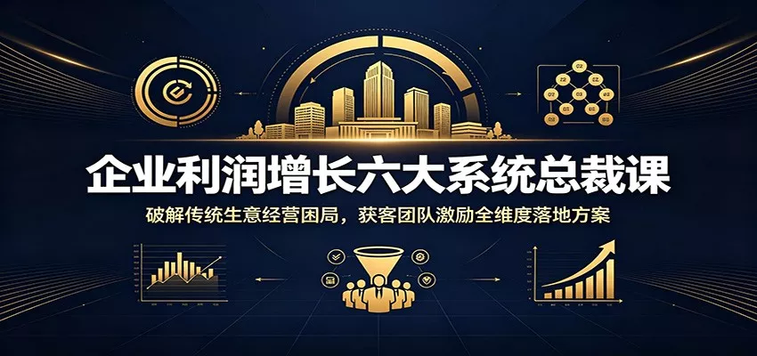 企业利润增长六大系统总裁课:破解传统生意经营困局,获客团队激励全维度落地方案-知行阁轻创网-分享网络赚钱项目-全网首发副业项目实操平台-副业创业项目网