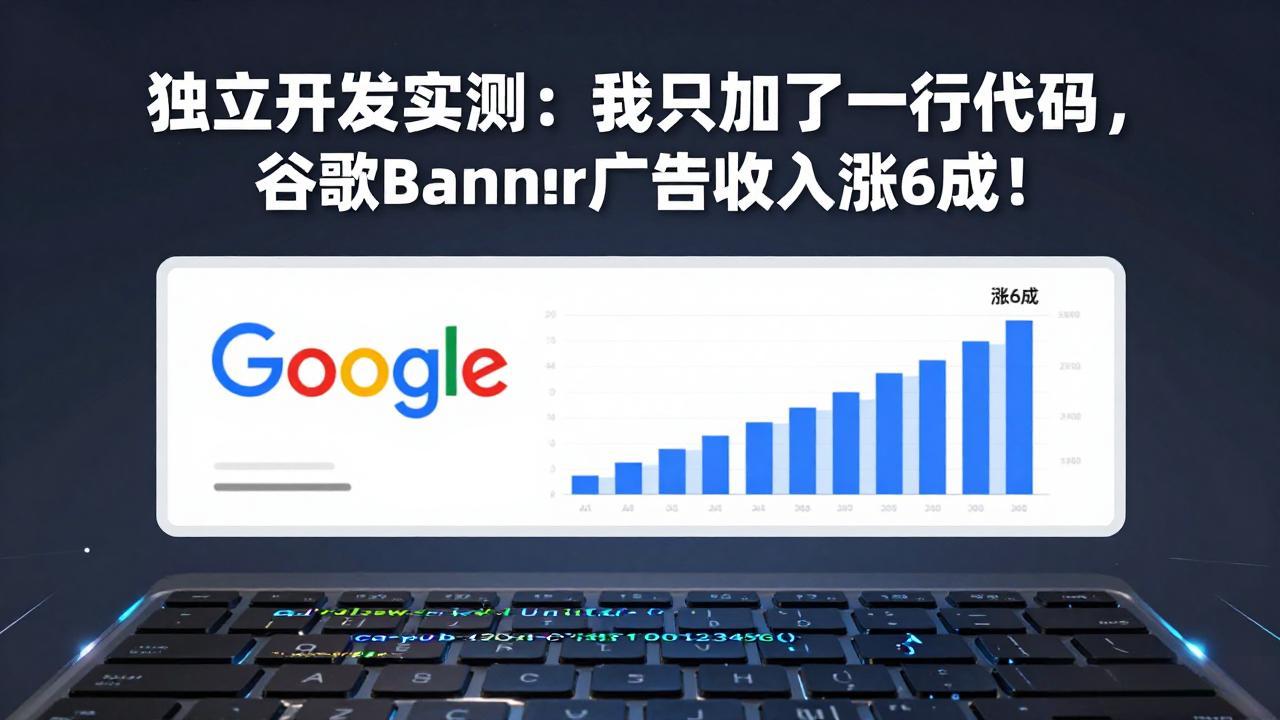 付费文章：独立开发实测：我只加了一行代码，谷歌Banner广告收入涨6成！-知行阁轻创网-分享网络赚钱项目-全网首发副业项目实操平台-副业创业项目网