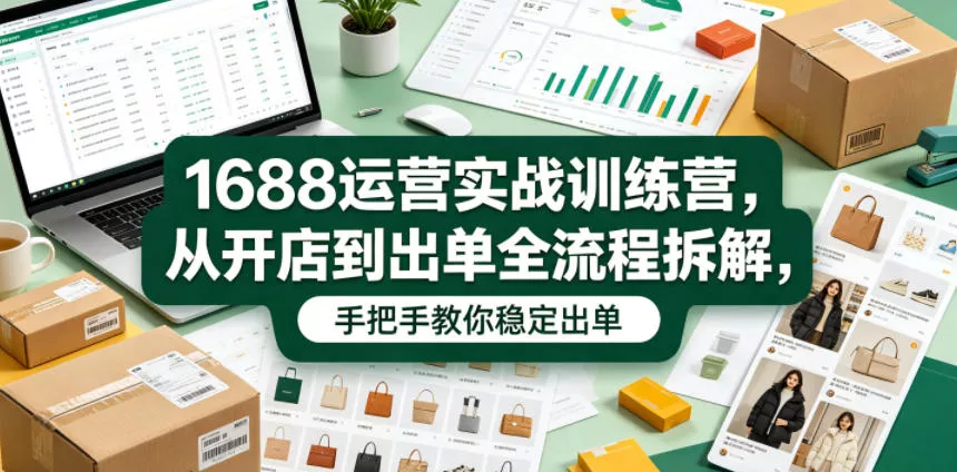 1688运营实战训练营,从开店到出单全流程拆解,手把手教你稳定出单(更新0620)-知行阁轻创网-分享网络赚钱项目-全网首发副业项目实操平台-副业创业项目网