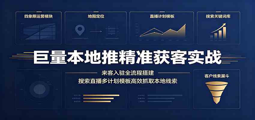 巨量本地推精准获客实战：来客入驻全流程搭建，搜索直播多计划模板高效抓取本地线索-知行阁轻创网-分享网络赚钱项目-全网首发副业项目实操平台-副业创业项目网