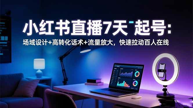 （16537期）小红书直播7天起号：场域设计+高转化话术+流量放大，快速拉动百人在线-知行阁轻创网-分享网络赚钱项目-全网首发副业项目实操平台-副业创业项目网