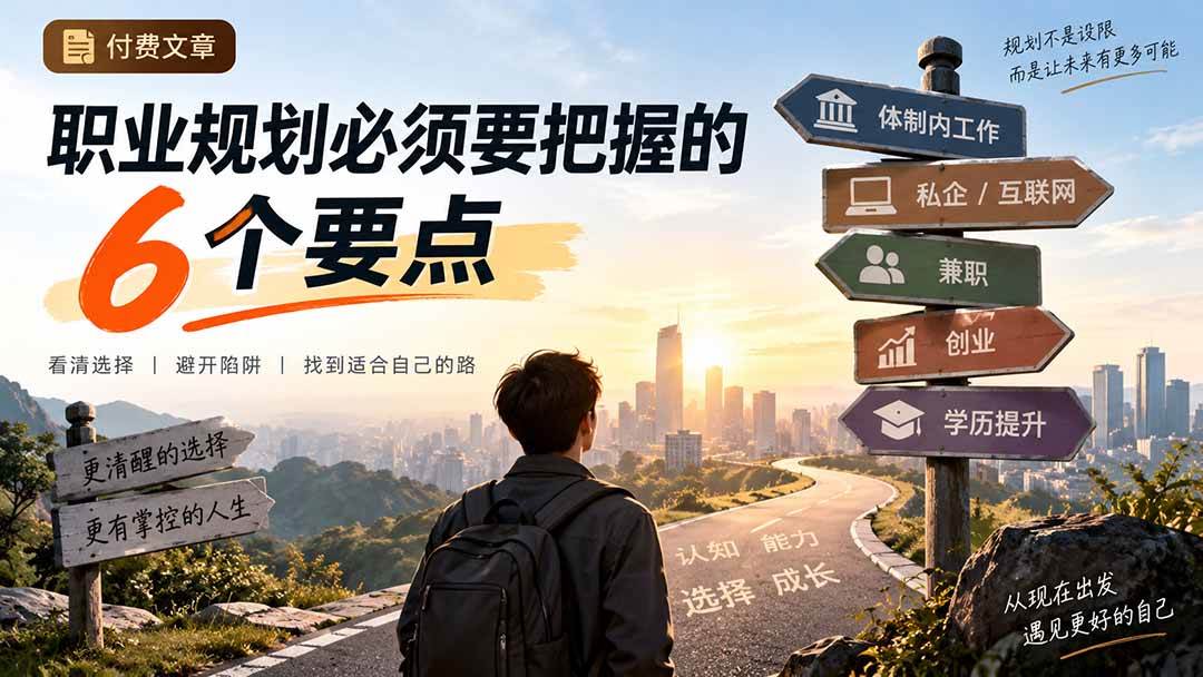 （20422期）付费文章：职业规划必须要把握的6个要点-知行阁轻创网-分享网络赚钱项目-全网首发副业项目实操平台-副业创业项目网
