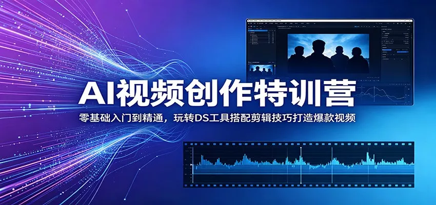 AI视频创作特训营：零基础入门到精通，玩转DS工具搭配剪辑技巧打造爆款视频-知行阁轻创网-分享网络赚钱项目-全网首发副业项目实操平台-副业创业项目网