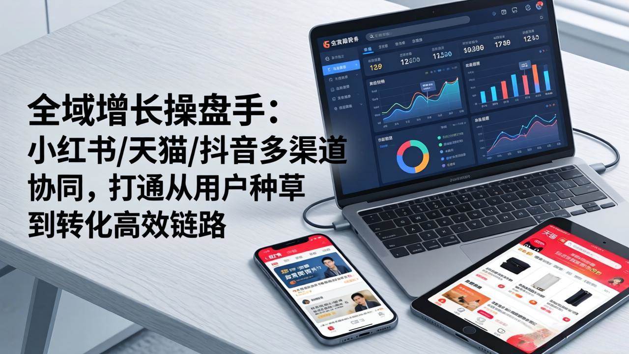 （17605期）全域增长操盘手：小红书/天猫/抖音多渠道协同，打通从用户种草到转化高效链路-知行阁轻创网-分享网络赚钱项目-全网首发副业项目实操平台-副业创业项目网