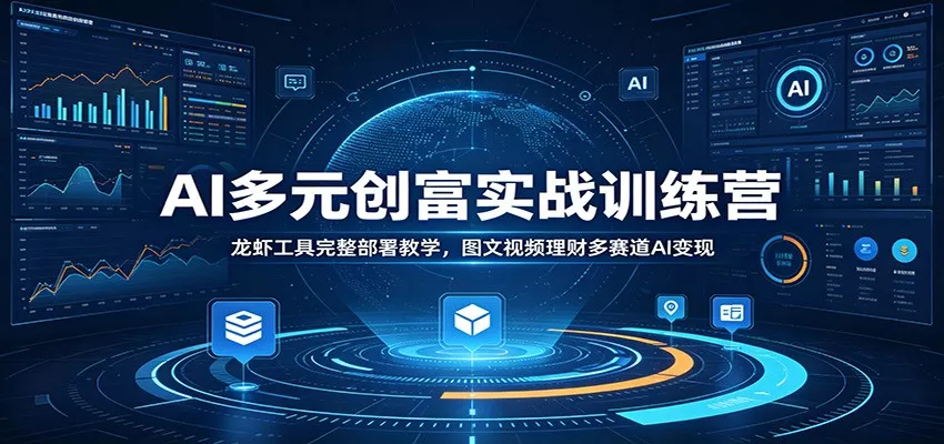 AI多元创富实战训练营：龙虾工具完整部署教学，图文视频理财多赛道AI变现-知行阁轻创网-分享网络赚钱项目-全网首发副业项目实操平台-副业创业项目网