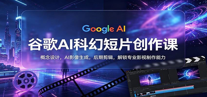 谷歌AI科幻短片创作课：概念设计，AI影像生成，后期剪辑，解锁专业影视制作能力-知行阁轻创网-分享网络赚钱项目-全网首发副业项目实操平台-副业创业项目网