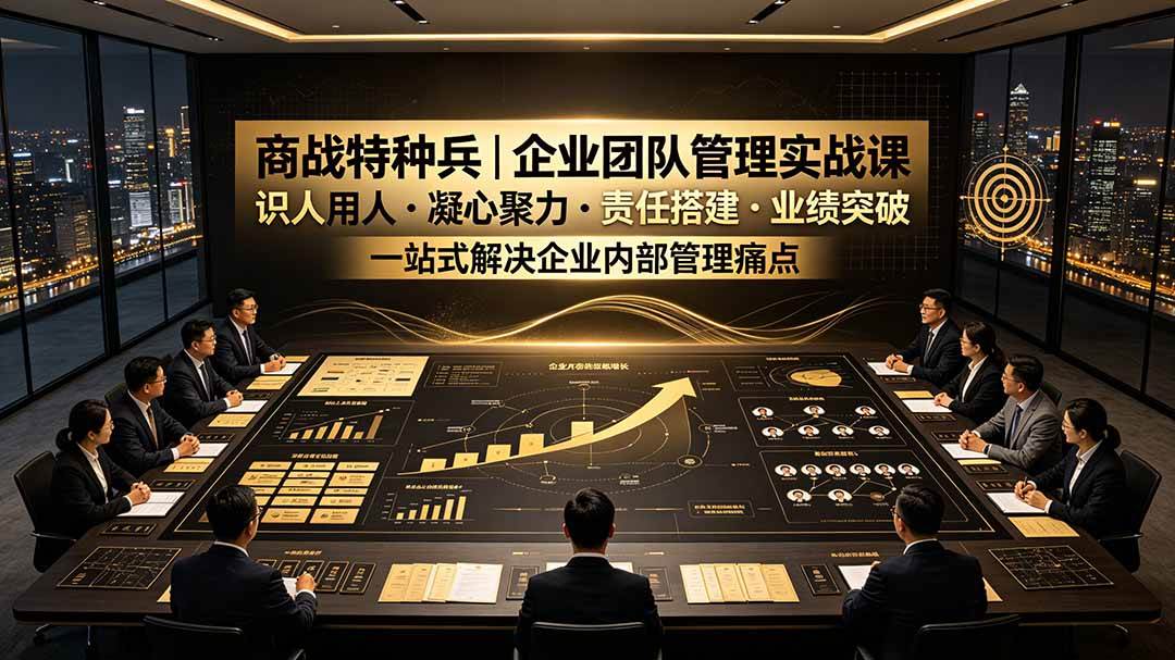 （19534期）商战特种兵｜企业团队管理实战课：识人用人｜凝心聚力｜责任搭建｜业绩突破，一站式解决企业内部管理痛点-知行阁轻创网-分享网络赚钱项目-全网首发副业项目实操平台-副业创业项目网