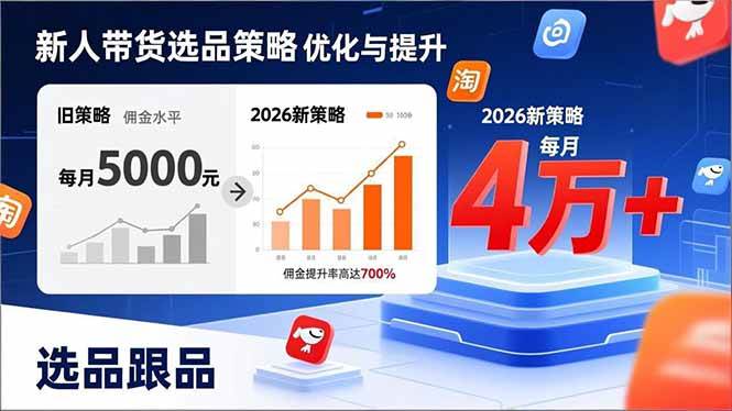 (17480期)新人带货别瞎选品!这套2026全新选品跟品策略,让我的佣金从0做到每月4万+-知行阁轻创网-分享网络赚钱项目-全网首发副业项目实操平台-副业创业项目网