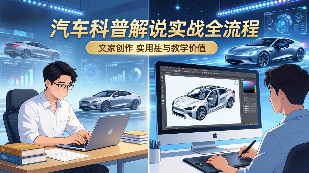 （17665期）抖音汽车科普解说实战：文案+动画+画面处理+去水印全流程，打造专业汽车科普视频-知行阁轻创网-分享网络赚钱项目-全网首发副业项目实操平台-副业创业项目网