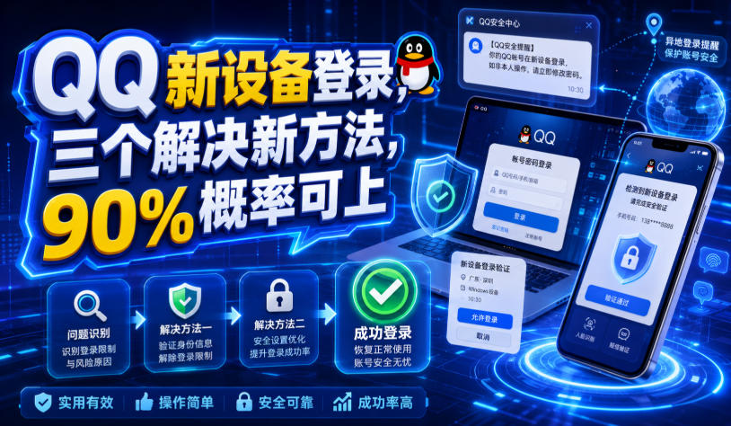QQ新设备登录，三个解决新方法，90%概率可上-知行阁轻创网-分享网络赚钱项目-全网首发副业项目实操平台-副业创业项目网
