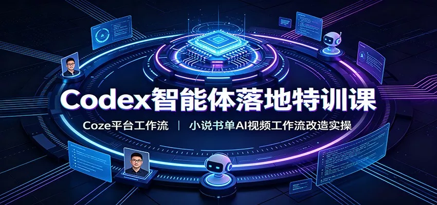 Codex智能体落地特训课：Coze平台工作流，小说书单AI视频工作流改造实操-知行阁轻创网-分享网络赚钱项目-全网首发副业项目实操平台-副业创业项目网