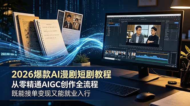 （18980期）2026 爆款 AI 漫剧短剧教程 从零精通 AIGC 创作全流程 既能接单变现又能就业入行-知行阁轻创网-分享网络赚钱项目-全网首发副业项目实操平台-副业创业项目网