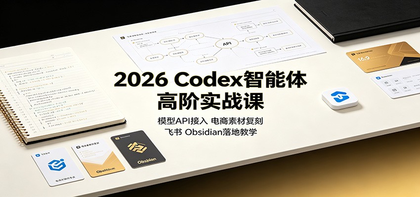 2026 Codex智能体高阶实战课：模型API接入，电商素材复刻，飞书Obsidian落地教学-知行阁轻创网-分享网络赚钱项目-全网首发副业项目实操平台-副业创业项目网