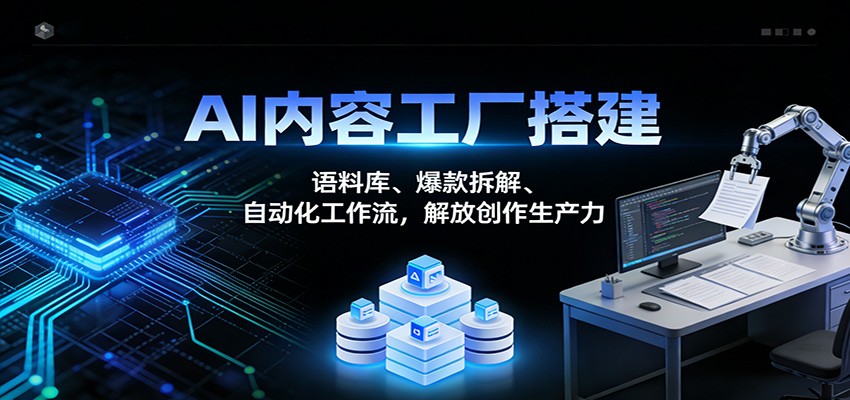 AI内容工厂搭建：语料库、爆款拆解、自动化工作流，解放创作生产力-知行阁轻创网-分享网络赚钱项目-全网首发副业项目实操平台-副业创业项目网