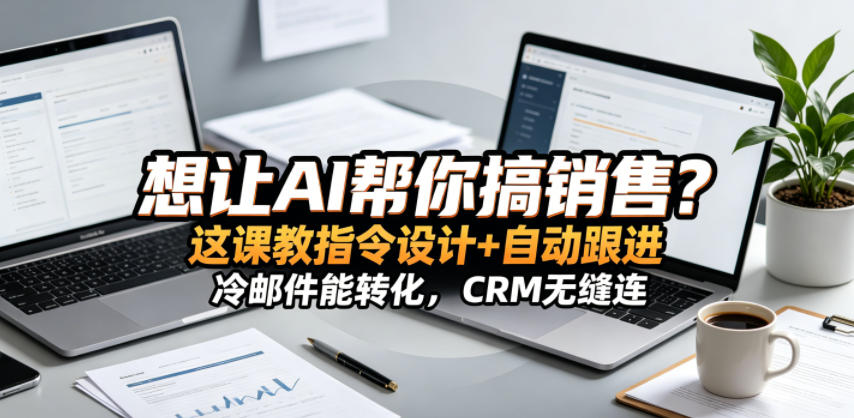 想让AI帮你搞销售？这课教指令设计+自动跟进，冷邮件能转化，CRM无缝连！【原创双语字幕】-知行阁轻创网-分享网络赚钱项目-全网首发副业项目实操平台-副业创业项目网