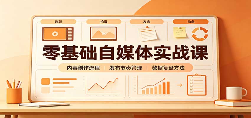 零基础自媒体实战课：赛道人设冷启动，内容创作复盘，公私域商业闭环-知行阁轻创网-分享网络赚钱项目-全网首发副业项目实操平台-副业创业项目网