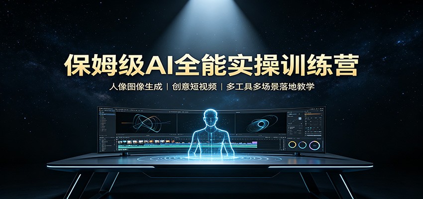 保姆级AI全能实操训练营:人像图像生成,创意短视频,多工具多场景落地教学-知行阁轻创网-分享网络赚钱项目-全网首发副业项目实操平台-副业创业项目网