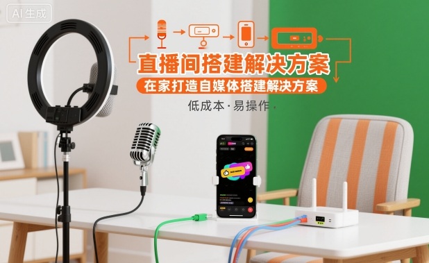 直播间搭建解决方案，在家打造自媒体搭建解决方案-知行阁轻创网-分享网络赚钱项目-全网首发副业项目实操平台-副业创业项目网