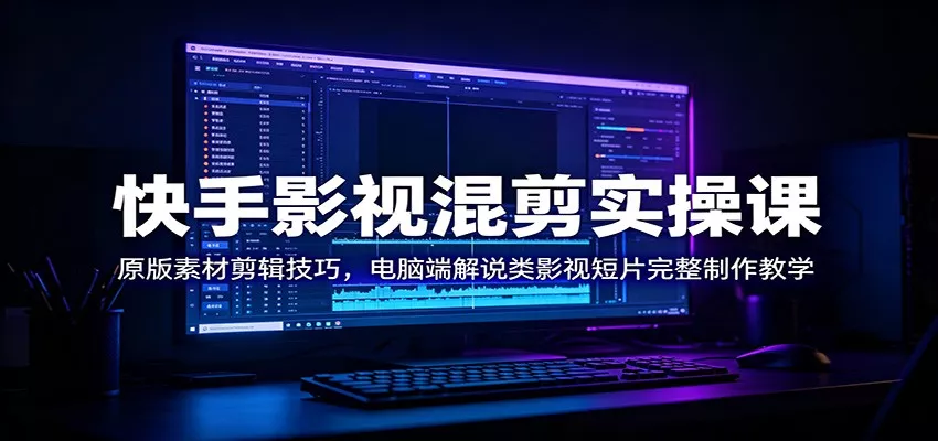 快手影视混剪实操课:原版素材剪辑技巧,电脑端解说类影视短片完整制作教学-知行阁轻创网-分享网络赚钱项目-全网首发副业项目实操平台-副业创业项目网