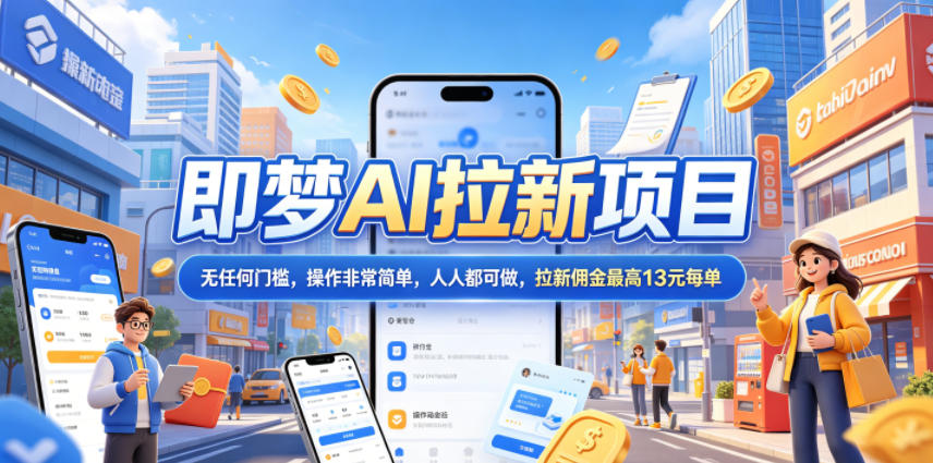 2026年即梦AI拉新项目最新玩法，无任何门槛，操作非常简单，人人都可做，拉新佣金最高13米每单（更新08月07日）-知行阁轻创网-分享网络赚钱项目-全网首发副业项目实操平台-副业创业项目网