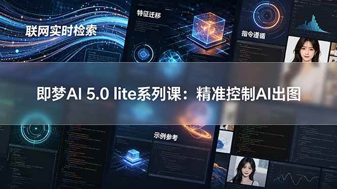 （18962期）即梦AI 5.0 lite实战课：联网实时检索+特征迁移+指令遵循+示例参考，精准控制AI出图-知行阁轻创网-分享网络赚钱项目-全网首发副业项目实操平台-副业创业项目网